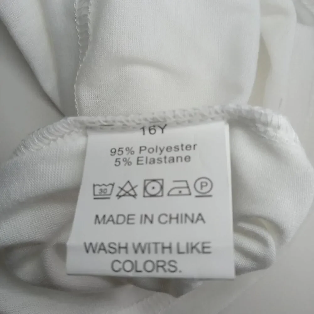 Size 16Y White T-shirt Extraordinary New York Cap Peace Sign